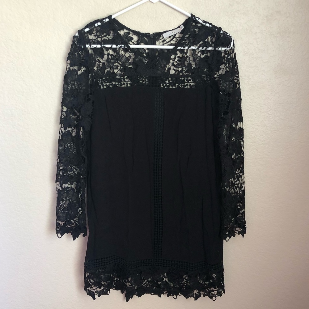 Lush Lace Black long sleeve dress